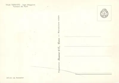 Villa Taranto — Fontana dei Putti — Brunner & C., Como — Verso