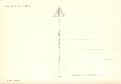 Lake Garda — Panoramic View — A. Preda, Milan, n° 111 — Back