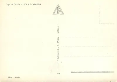 Lago di Garda — Ilha de Garda — A. Preda Milano — Verso