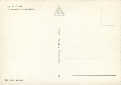 Lago di Garda — Limonaie e Monte Baldo — A. Preda, Milano — Rewers