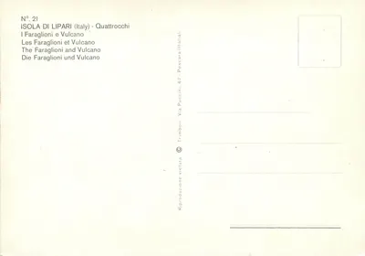 Ilha de Lipari — Os Faraglioni e Vulcano — Quattrocchi, n°21 — Verso