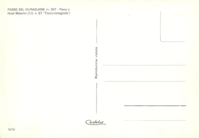Passo del Muraglione — Droga krajowa 67 — Wydawca Cartolur, nr 1074 — Rewers
