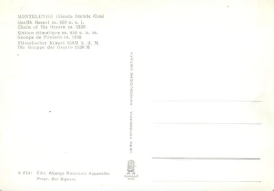 Montelungo (Strada Statale Cisa) - Klimastation - Gruppo dell'Orsaro m. 1830 — Rückseite