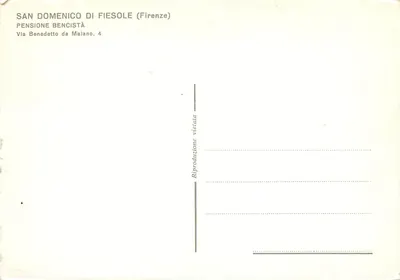 San Domenico di Fiesole — Pensiune Bencistà — Via Benedetto da Malano, 4 — Rewers