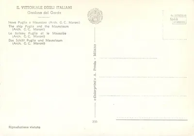 Statki Puglia i mauzoleum — Gardone del Garda — Vittoriale degli Italiani, seria 335 — Rewers