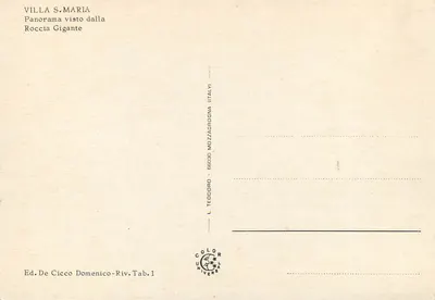 Willa S. Maria — Panorama z Rocca Gigante — Ed. De Cicco Domenico, Riv. Tab. 1 — Rewers