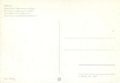 Milazzo — Piazza Roma e Monumento aos Mortos — Edição MEMI — Verso