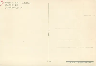 Laigueglia — Riviera kwiatowa — éditeur Li' 60 — Rewers