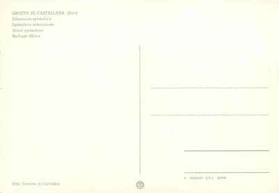 Grotte di Castellana — Bari — editore P. Marzari S.R.L. Schio — Verso