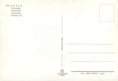 Barga — Panorama — Ediz. Renzo Santori - Lucca, n° 128 — Verso