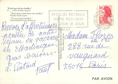 Porto de Fort-de-France — Antilhas Francesas — Edições Pumas Montpeyroux — Verso