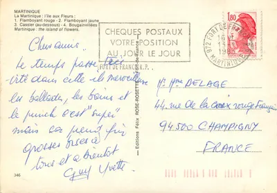 Martinique — Wyspa kwiatów — Wydawnictwo Félix Rosette, nr 346 — Rewers