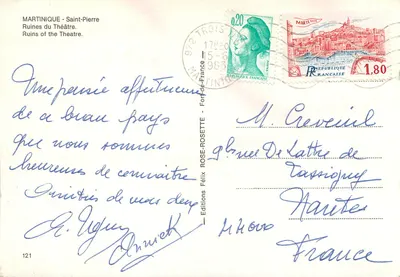 Ruines du Théâtre — Saint-Pierre — Éditions Félix Rose-Rosette, n°121 — Rewers