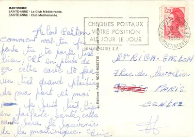Sainte-Anne — Le Club Méditerranée — Éditions Félix Rosette, n°190 — Rewers