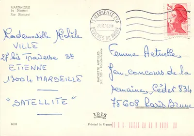 Le Diamant — Martinique — wydawca IRIS, nr 6633 — Rewers