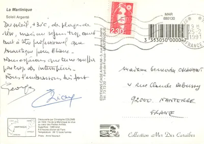 Martinique — plaża za zachodem słońca — Éditions Case à Rhum — Rewers