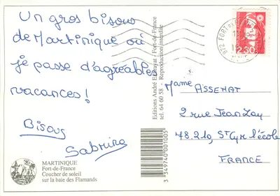 Martinique, Fort-de-France — zachód słońca nad zatoką Flamands — Wydawnictwo André Edrayat — Rewers