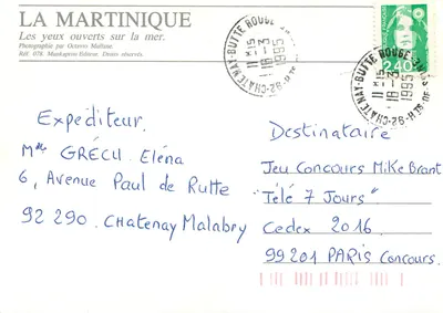 Sainte-Anne — Martinique — Fotografia wykonana przez Octavio Mullane, Ref. 078, Munkaprint Wydawca — Rewers