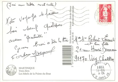 Trois-Ilets, Pointe du Bout — widok lotniczy z hotelem i portem — Wydawnictwo André Exbrayat — Rewers