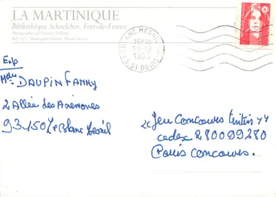 Biblioteka Schoelcher — Fort-de-France — Octavio Mullane — Rewers
