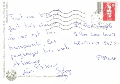 Kobieta na Antylach — obraz G. de Chuppen — Wydawnictwo Exbrayat — Rewers
