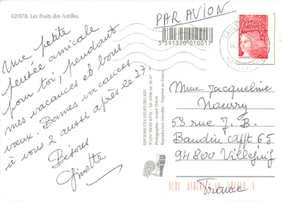 Tropicalne owoce — Martinika — Wydawnictwo Kolorów Wysp, nr 02/078 — Rewers