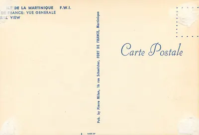 Widok z powietrza Fort-de-France — Martinique — wydawca Pierre Schoelcher — Rewers