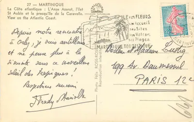 Martinique — Atlantycka plaża: Anse Azerot, wyspa Caravelle — Foto Félix ROSE-ROSE — Rewers
