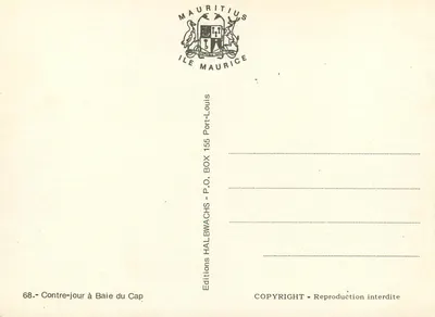 Baía do Cap — Contraluz em Port-Louis — Éditions HALBWACHS — Verso