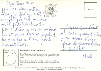 Grand Bay — Maurice — Clays & Son — Verso