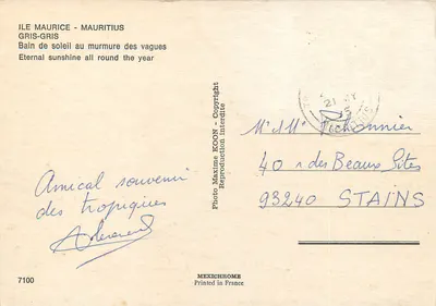 Wyspa Mauritius — Gris-Gris — Spa w cieniu fal — Foto Maxime Koon, wydawca MEXICHROME, nr 7100 — Rewers