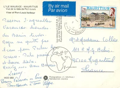 Port-Louis — vista da baía — Les éditions C.I.E.M. - ILE MAURICE — Verso