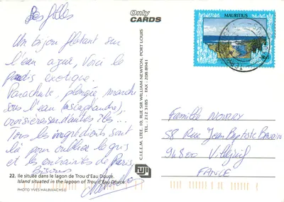 Ilha dos Cerfs — Mauritus / Ilha da Maurícia — Only Cards — Verso