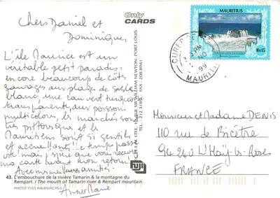 Tamarin — Embouchure de la rivière Tamarin & montagne du Rempart — Only Cards — Rewers