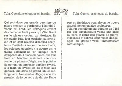 Tula. Wojownicy tolteckie z bazaltu — Méjico XXVIII-A1 — Rewers