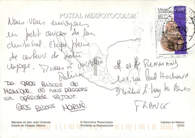 Mercado de San Juan Chamula — Editor POSTAL MEXFOTOCOLOR, n° 10703 — Verso