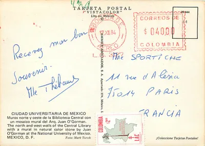 Biblioteka Centralna — murale marmurowe Jana O'Gormana — wydawca AMMEX ASOCIADOS S.A. — Rewers