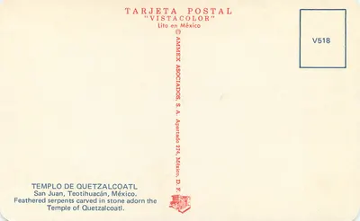 Templo de Quetzalcoatl — San Juan, Teotihuacán, México — AMMEX ASOCIADOS, S.A. — Verso
