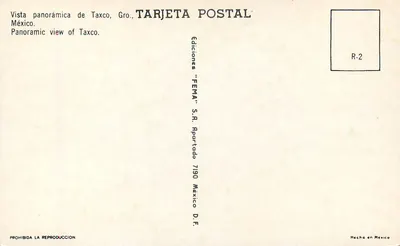 Taxco, Gro. — Vista panorâmica — Edições 'FEMA' S.A.R. n° R-2 — Verso
