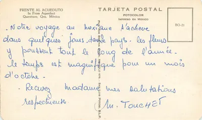 Fontanna i dekoracyjna ściana — przed akweduktem — wydawca POTOCOLOR, seria BO-21 — Rewers