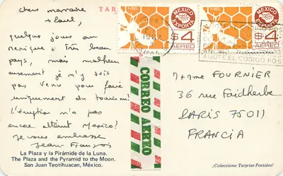 Plac i Piramida Księżyca — San Juan Teotihuacán, Meksyk — Correo Aéreo — Rewers