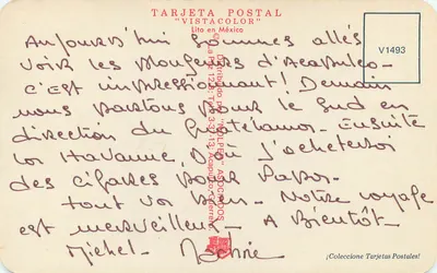 Acapulco — Riviera das Américas — Carta Postal 'Vistacolor' n° V1493 — Verso