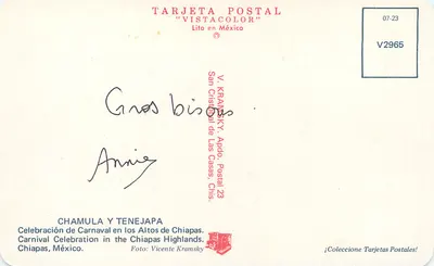 Chamula y Tenejapa — Karneval in den Highlands von Chiapas — V. KRAMSKY, Serie V2965 — Rückseite