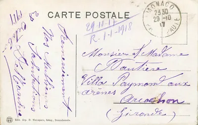 Montecarlo — Panorama — Ediz. dep. D. Menapace, fotog., Domodossola n°1063 — Verso