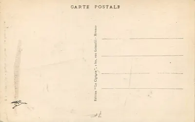 Mônaco - Subida do Palácio - A Rampe Major - Edição 'La Cigogne', n°113 — Verso