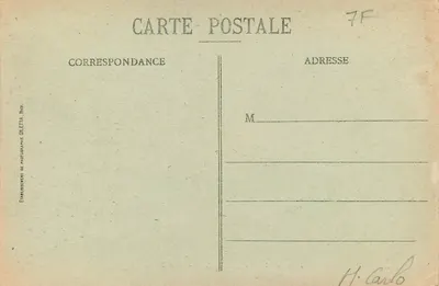 Monte Carlo - Os Jardins — Edição Giletta, n° 792 — Verso