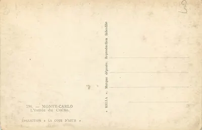 Monte-Carlo — De ingang van het Casino — Rella — Achterkant