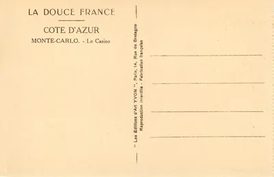 Monte-Carlo — Kasyno — Wydawnictwo Art Yvon — Rewers