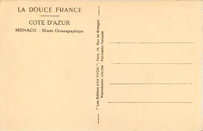Monako — Muzeum Oceanograficzne — Wydawnictwo Sztuki Yvon — Rewers