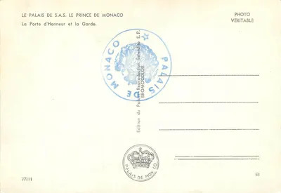 Pałac S.A.S. Princesa Monako — Wjazdowa brama i Straż — Wydanie Pałacu Monako — Rewers